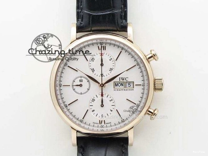 MIROTIME 0819 FastDry Portugieser Chronograph IW371615 ZF Best Edition Green Dial on SS Bracelet A7750 (Slim Movement) 7038